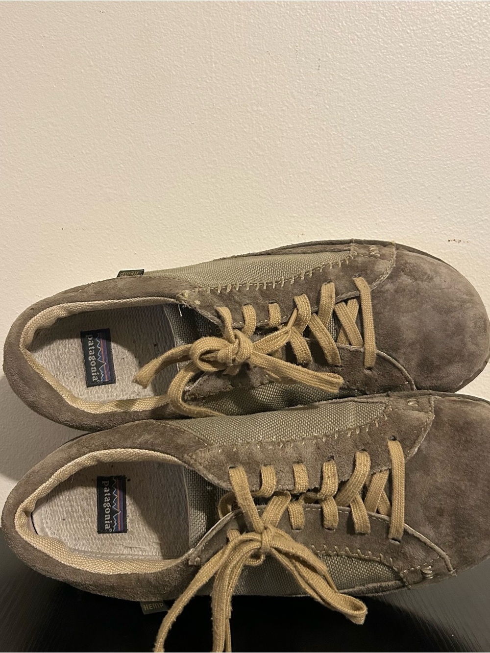 Patagonia Olulu Mens Size 10.5 Low Top Shoes Green Leather Hemp Lace Up Casual View 6